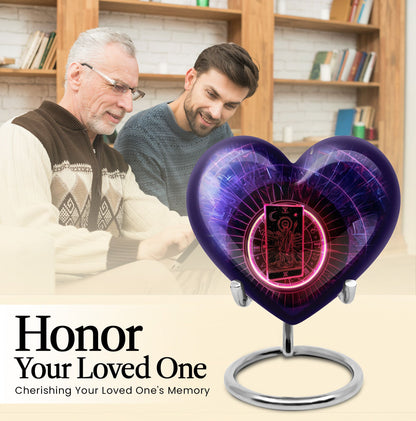 Heart-shaped tarot urn, 10-inch aluminimum 