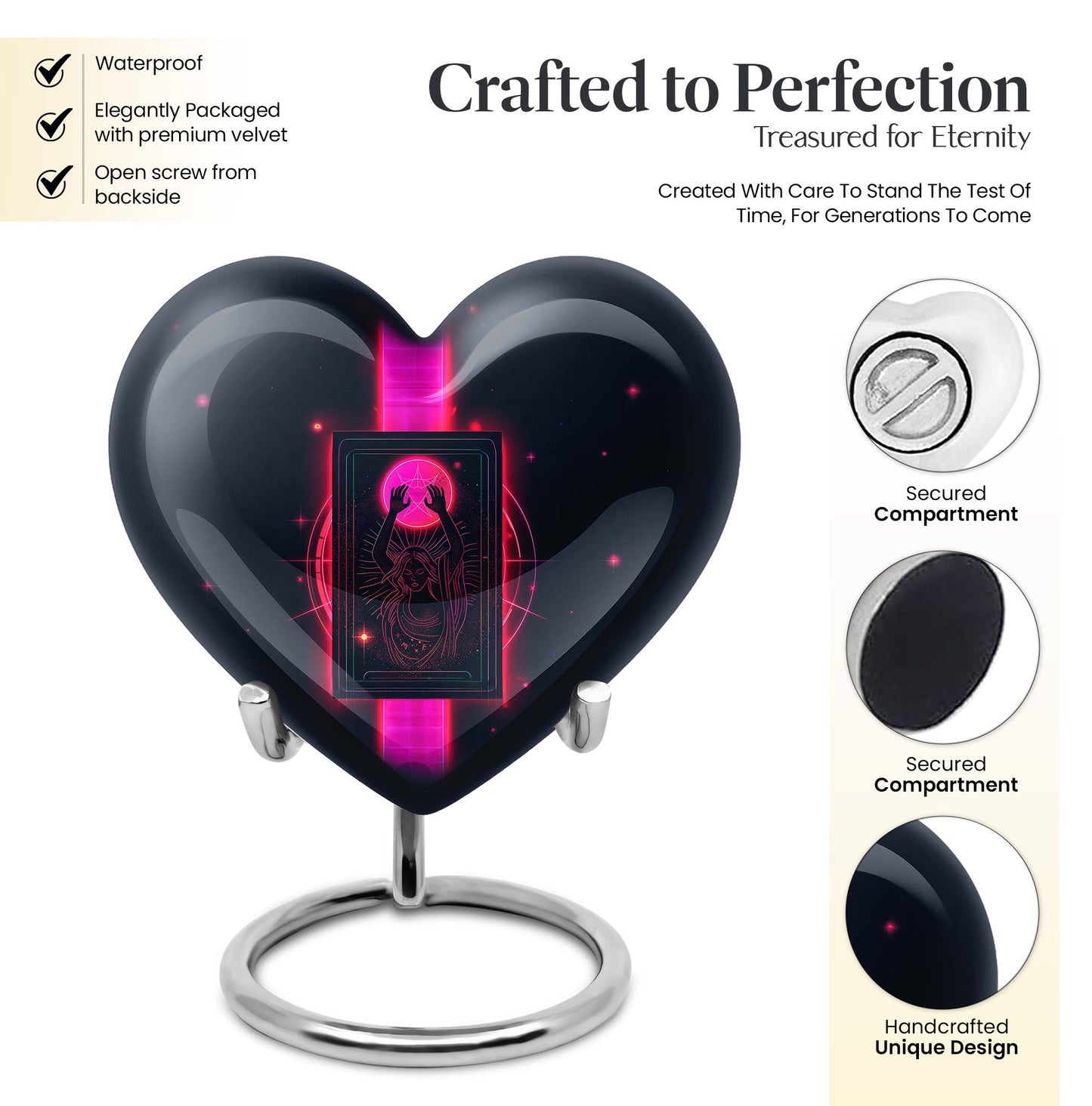 heart-design Tarot cremation urn