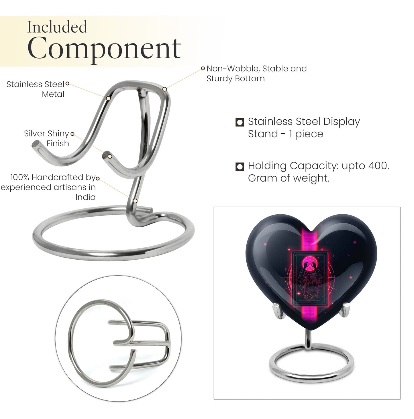heart-design Tarot cremation urn
