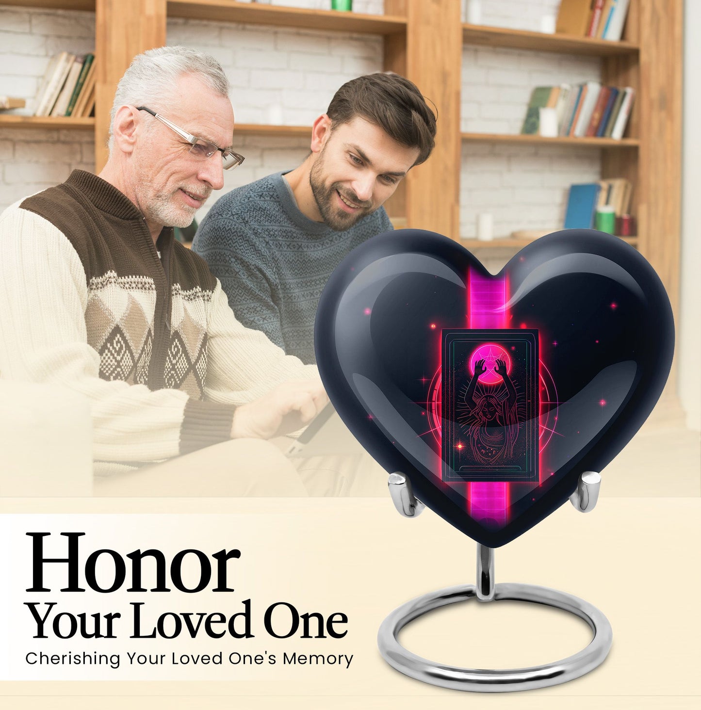 heart-design Tarot cremation urn