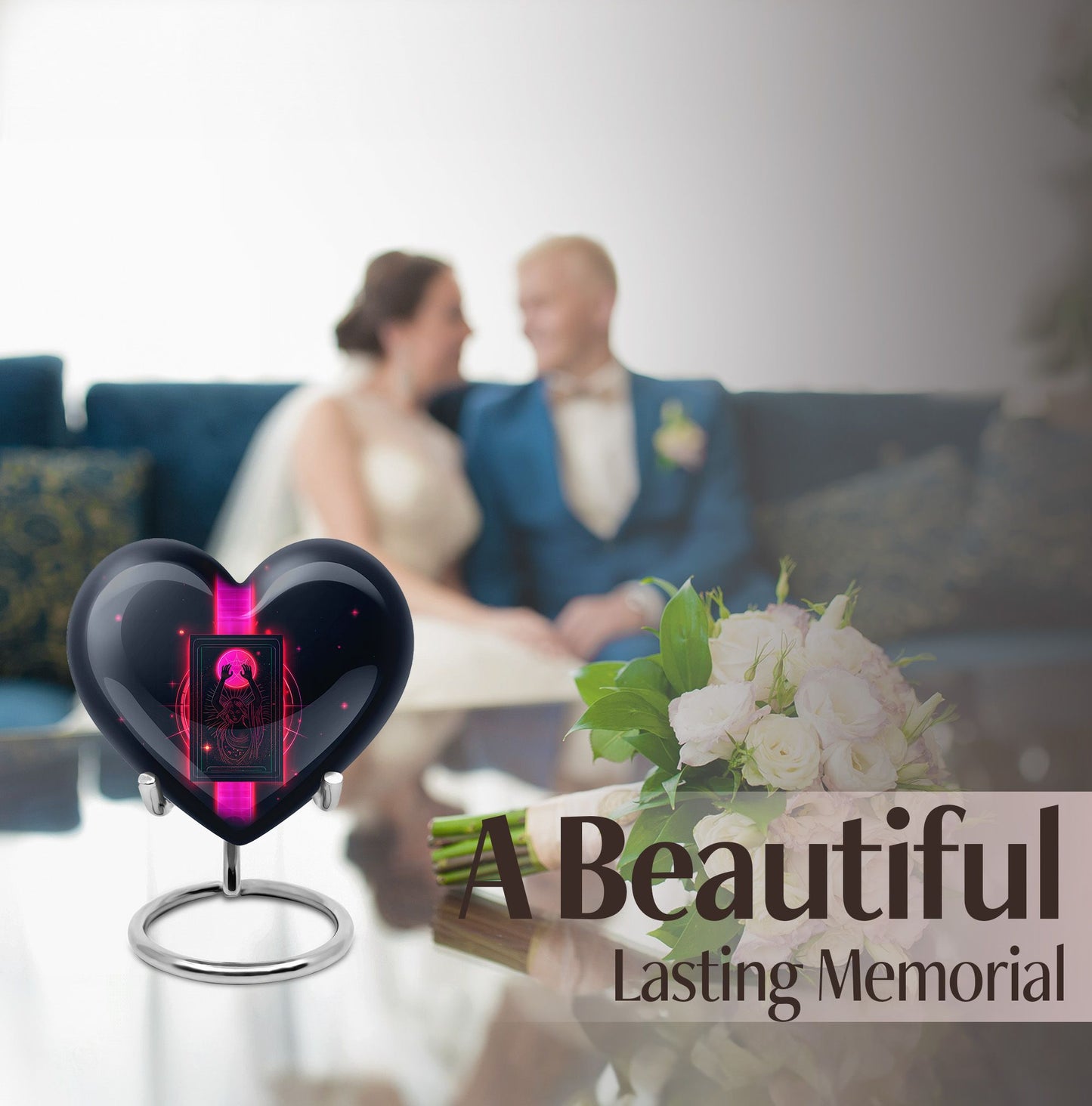 heart-design Tarot cremation urn