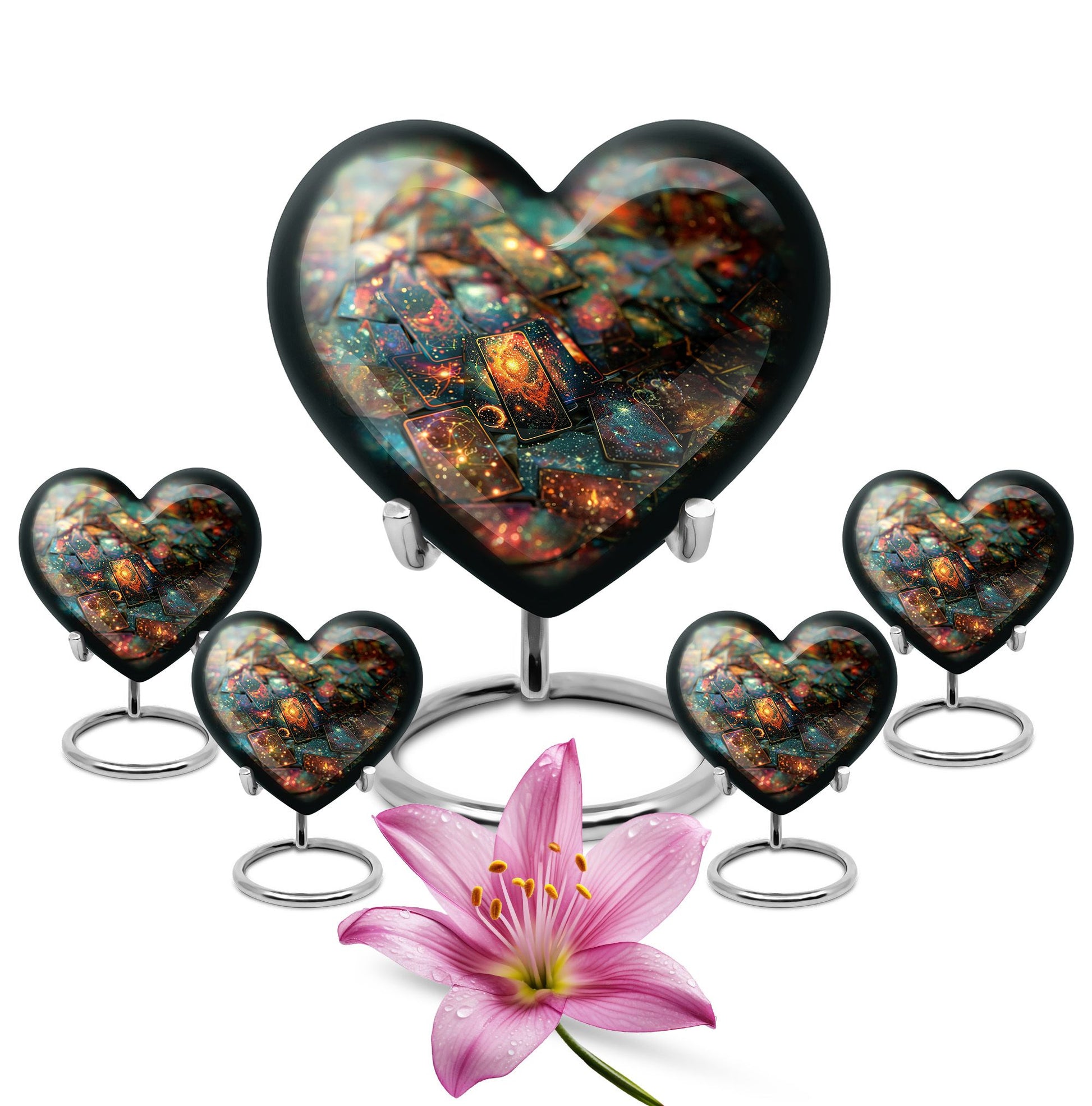 10 Inch Heart Tarot Urn made of Aluminium for adult human ashes
