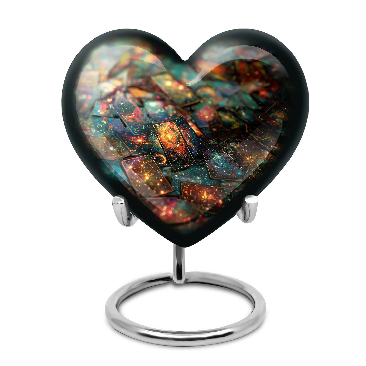10 Inch Heart Tarot Urn made of Aluminium for adult human ashes