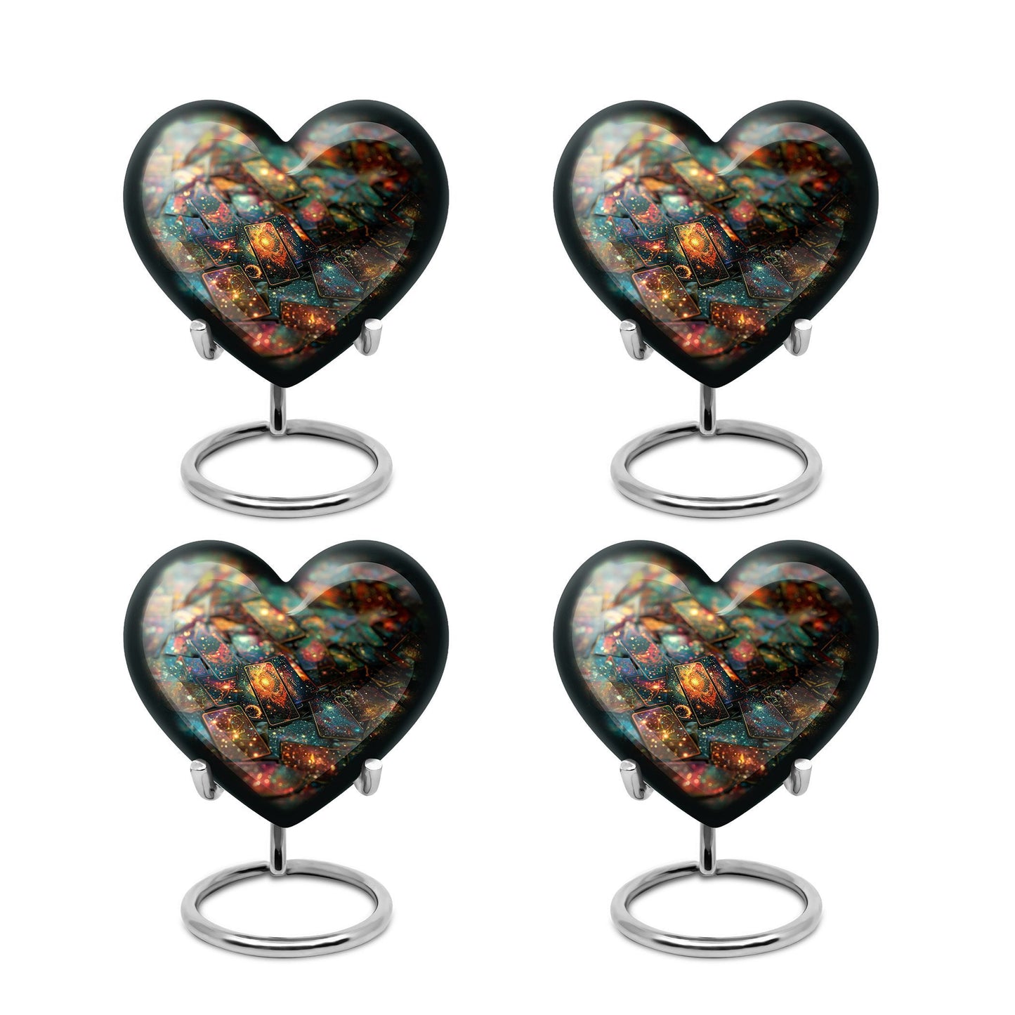 10 Inch Heart Tarot Urn made of Aluminium for adult human ashes
