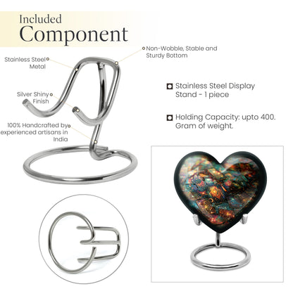 10 Inch Heart Tarot Urn made of Aluminium for adult human ashes