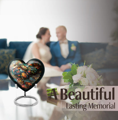 10 Inch Heart Tarot Urn made of Aluminium for adult human ashes