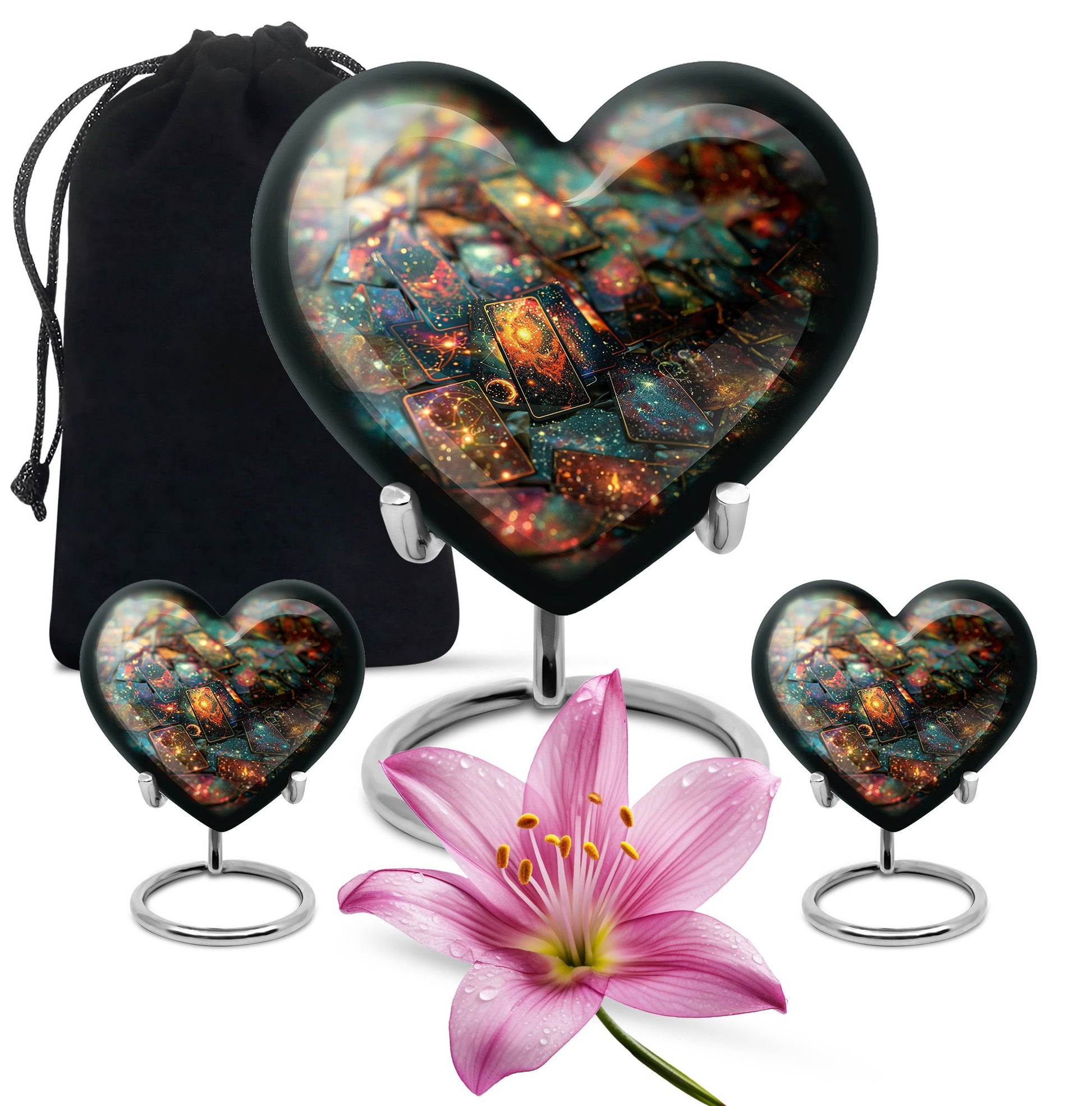 10 Inch Heart Tarot Urn made of Aluminium for adult human ashes