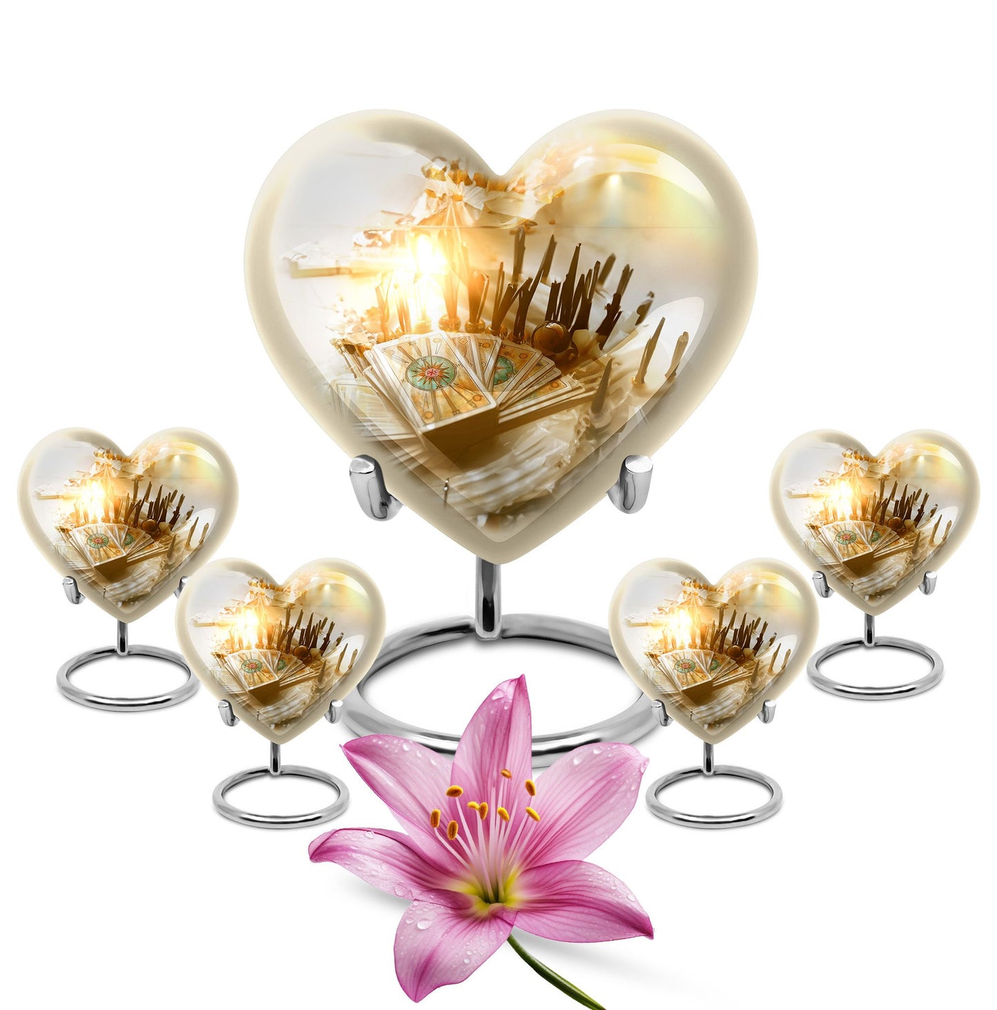 10-inch Tarot Urn, abstract heart-design funeral urn