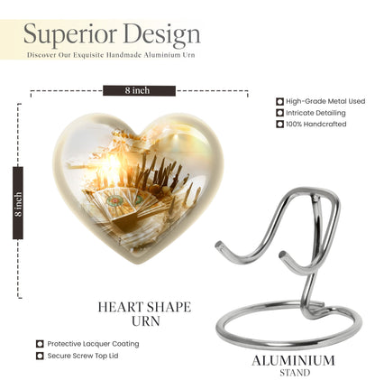 10-inch Tarot Urn, abstract heart-design funeral urn