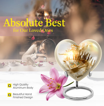10-inch Tarot Urn, abstract heart-design funeral urn