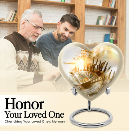 10-inch Tarot Urn, abstract heart-design funeral urn