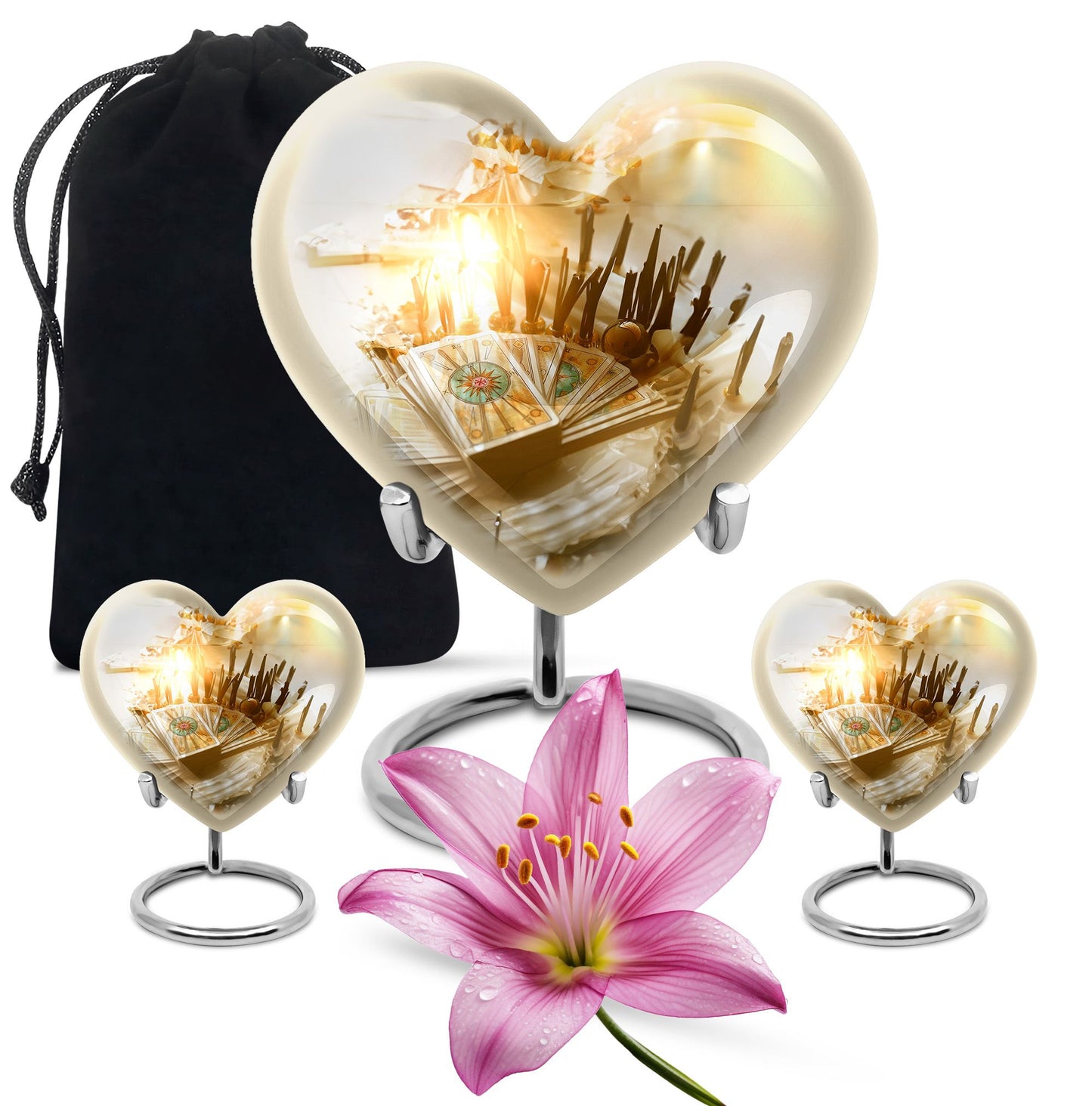 10-inch Tarot Urn, abstract heart-design funeral urn