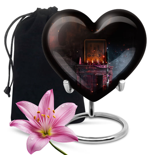 10-inch Heart Tarot Cremation Dad Urn 
