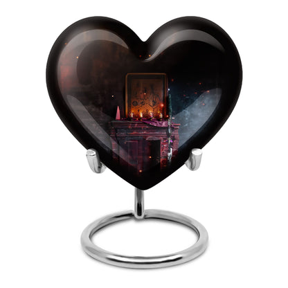 10-inch Heart Tarot Cremation Dad Urn 