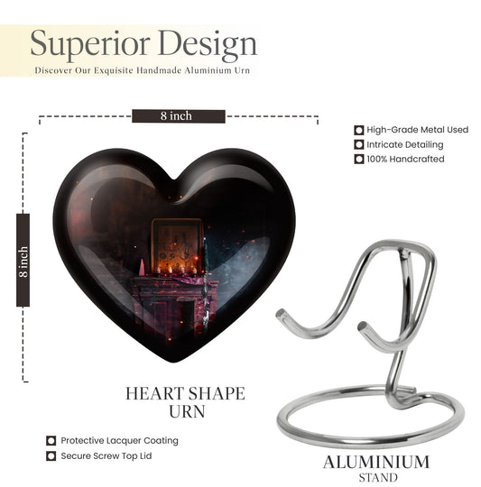 10-inch Heart Tarot Cremation Dad Urn 