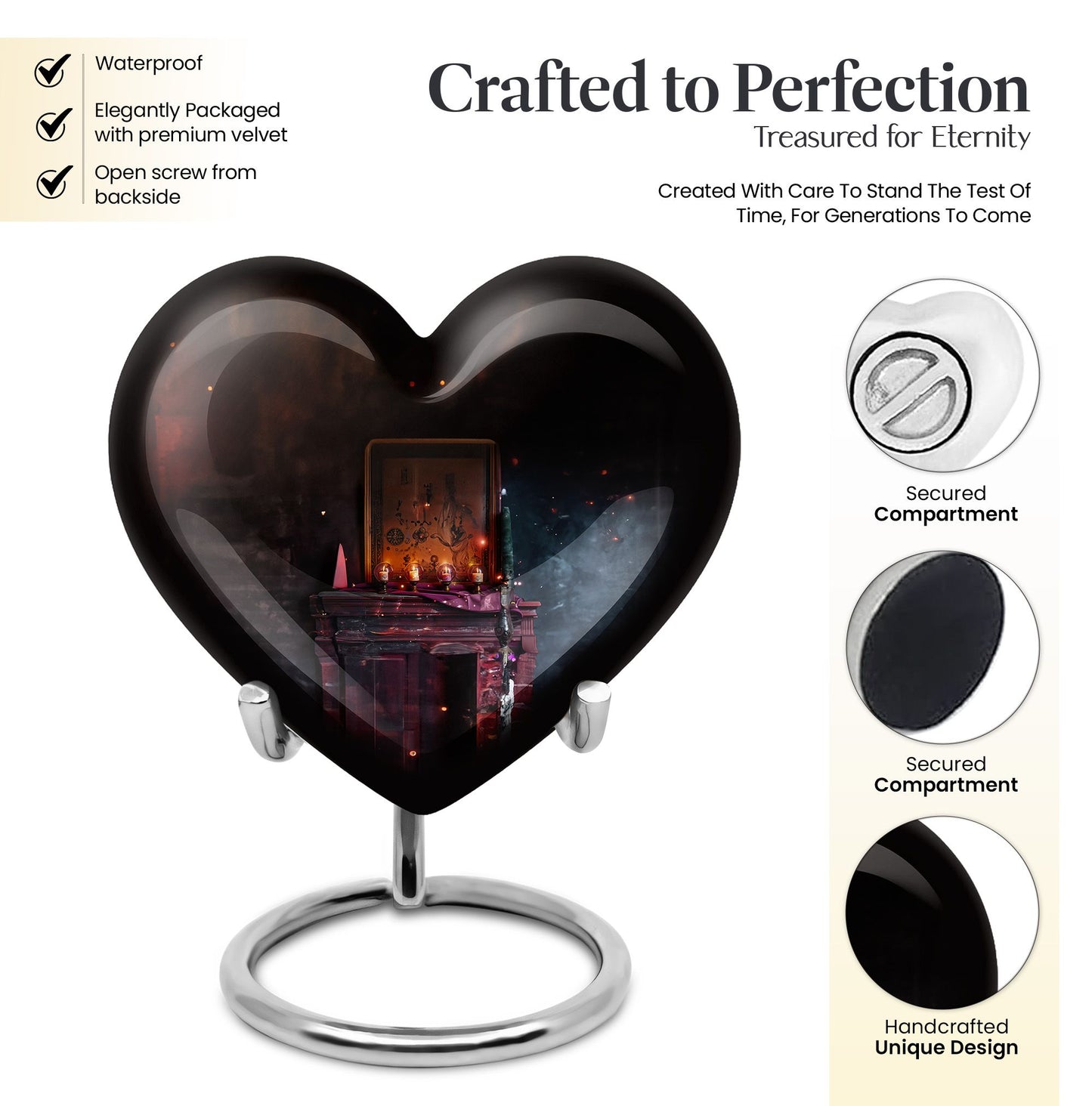 10-inch Heart Tarot Cremation Dad Urn 