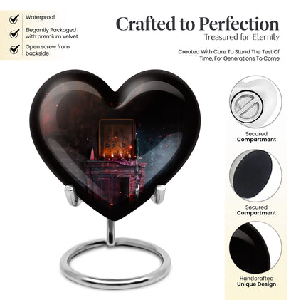 10-inch Heart Tarot Cremation Dad Urn 