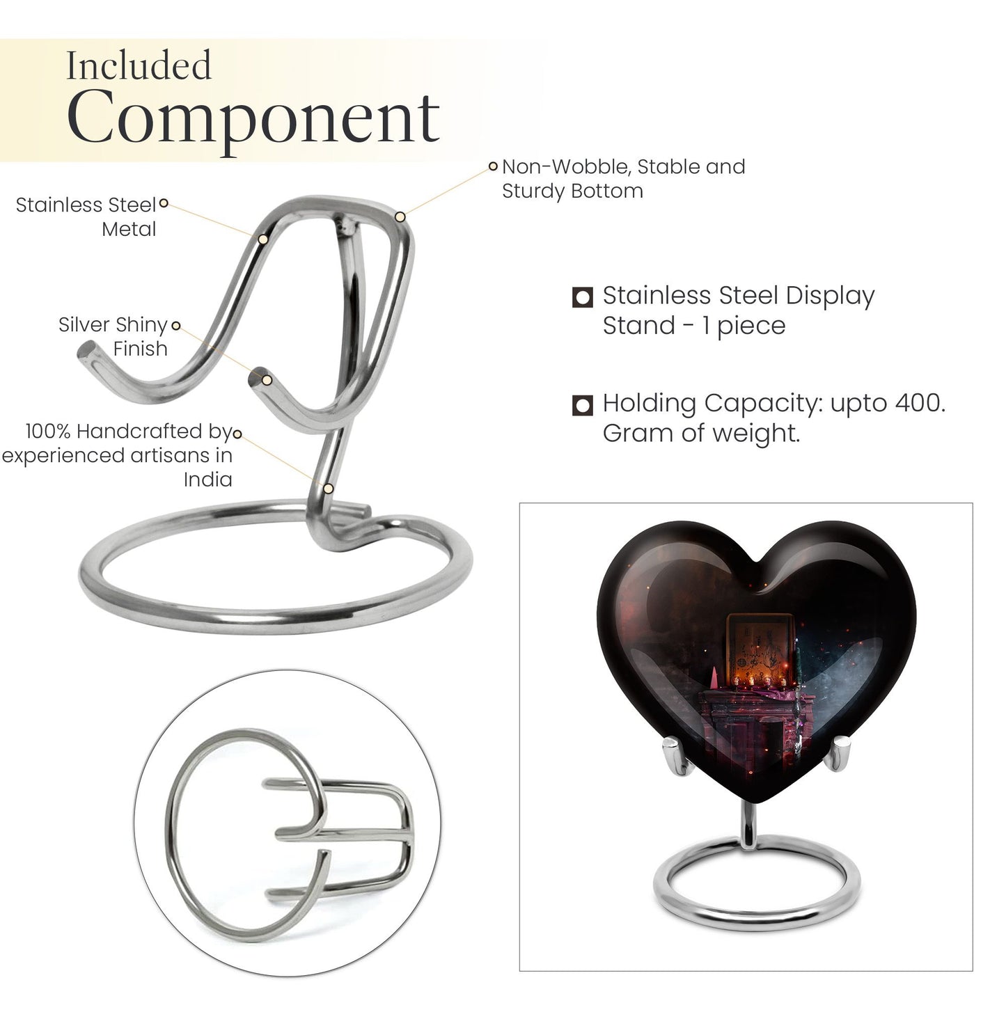 10-inch Heart Tarot Cremation Dad Urn 
