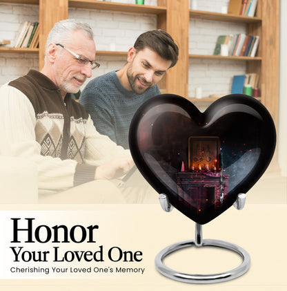 10-inch Heart Tarot Cremation Dad Urn 
