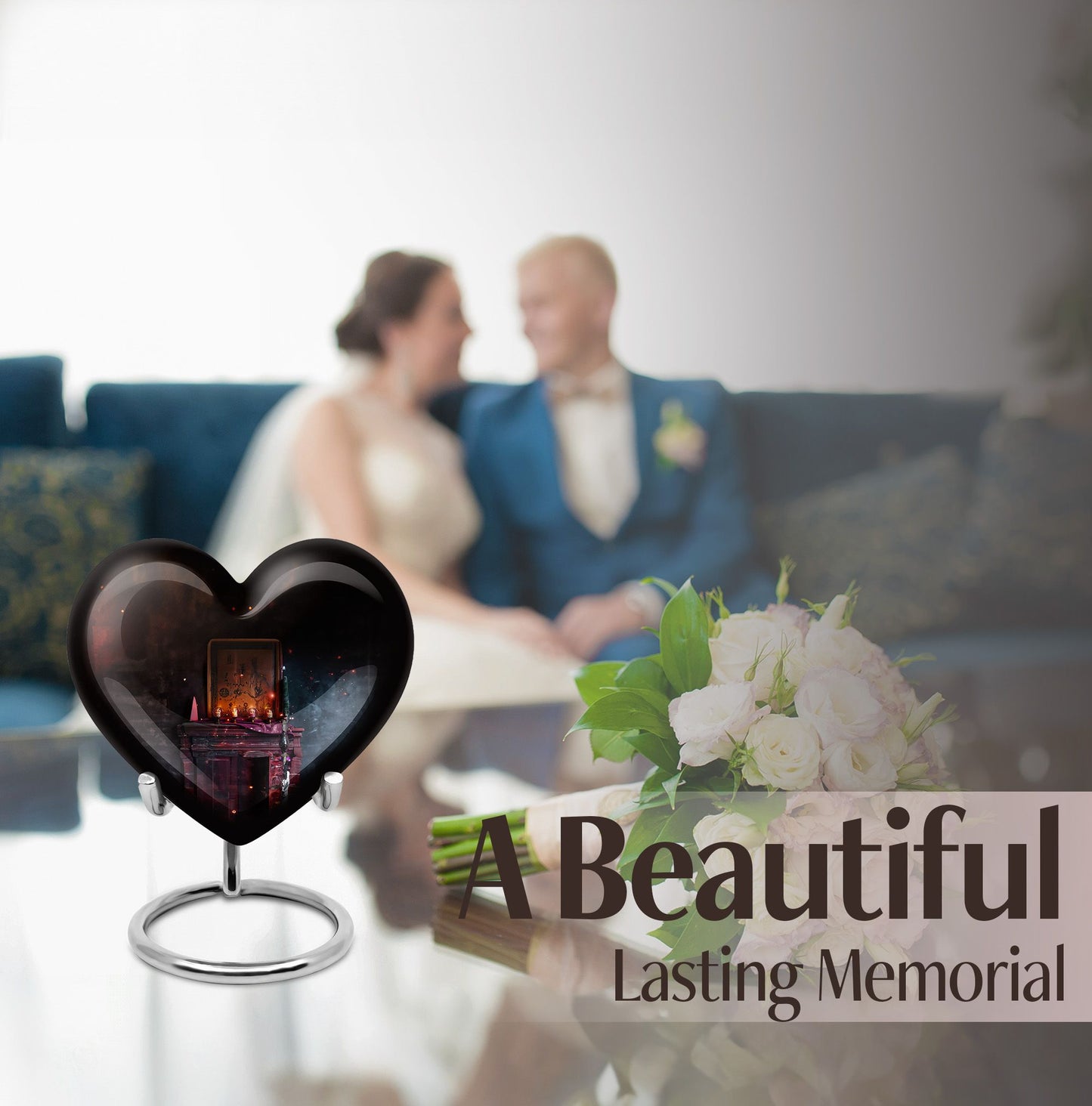 10-inch Heart Tarot Cremation Dad Urn 