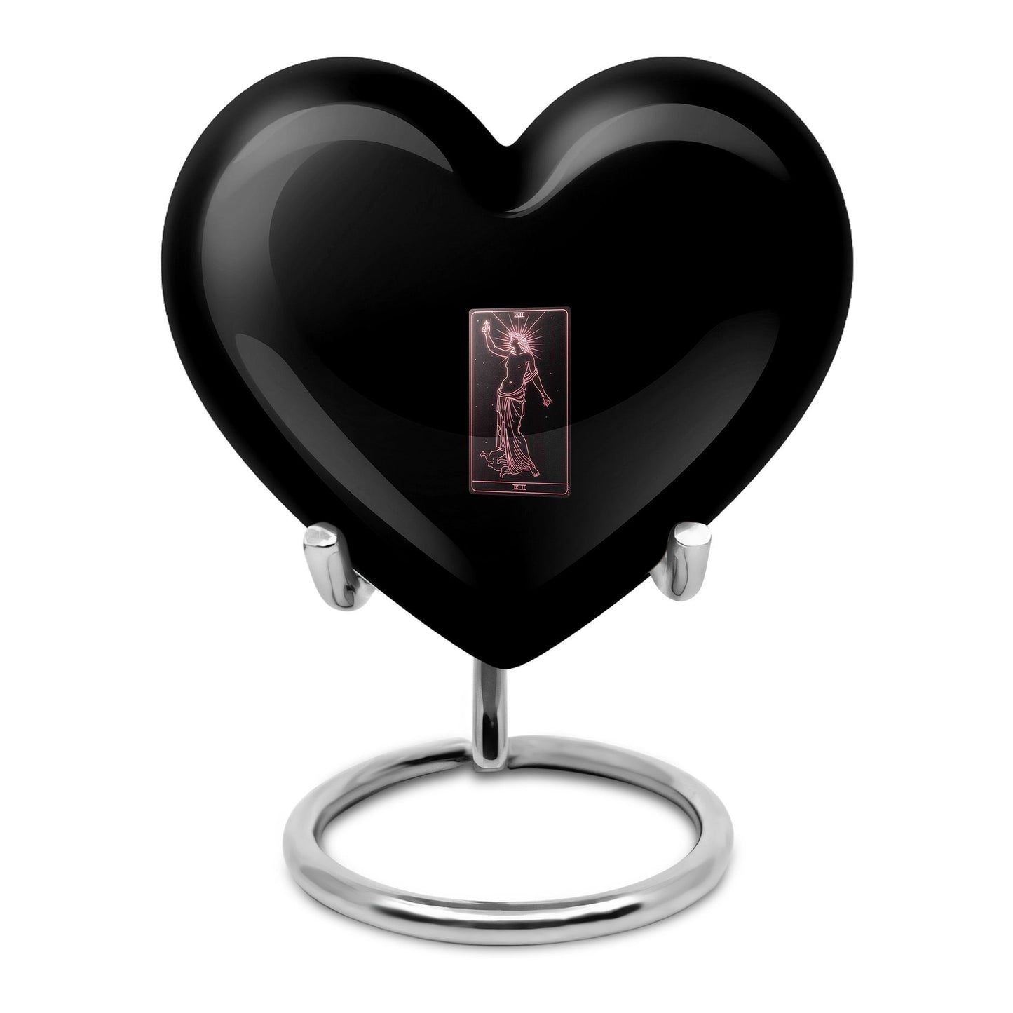 10-inch Tarot urn for ashes in abstract heart design, includes personalization and velvet pouch