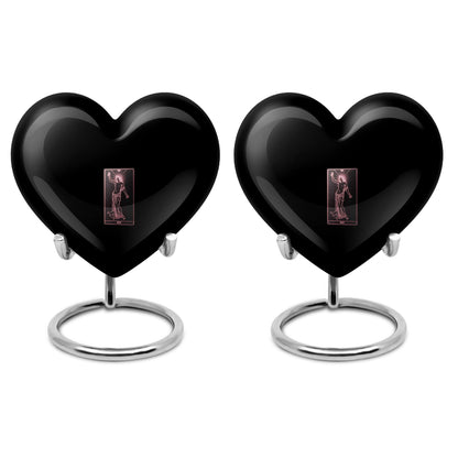 10-inch Tarot urn for ashes in abstract heart design, includes personalization and velvet pouch