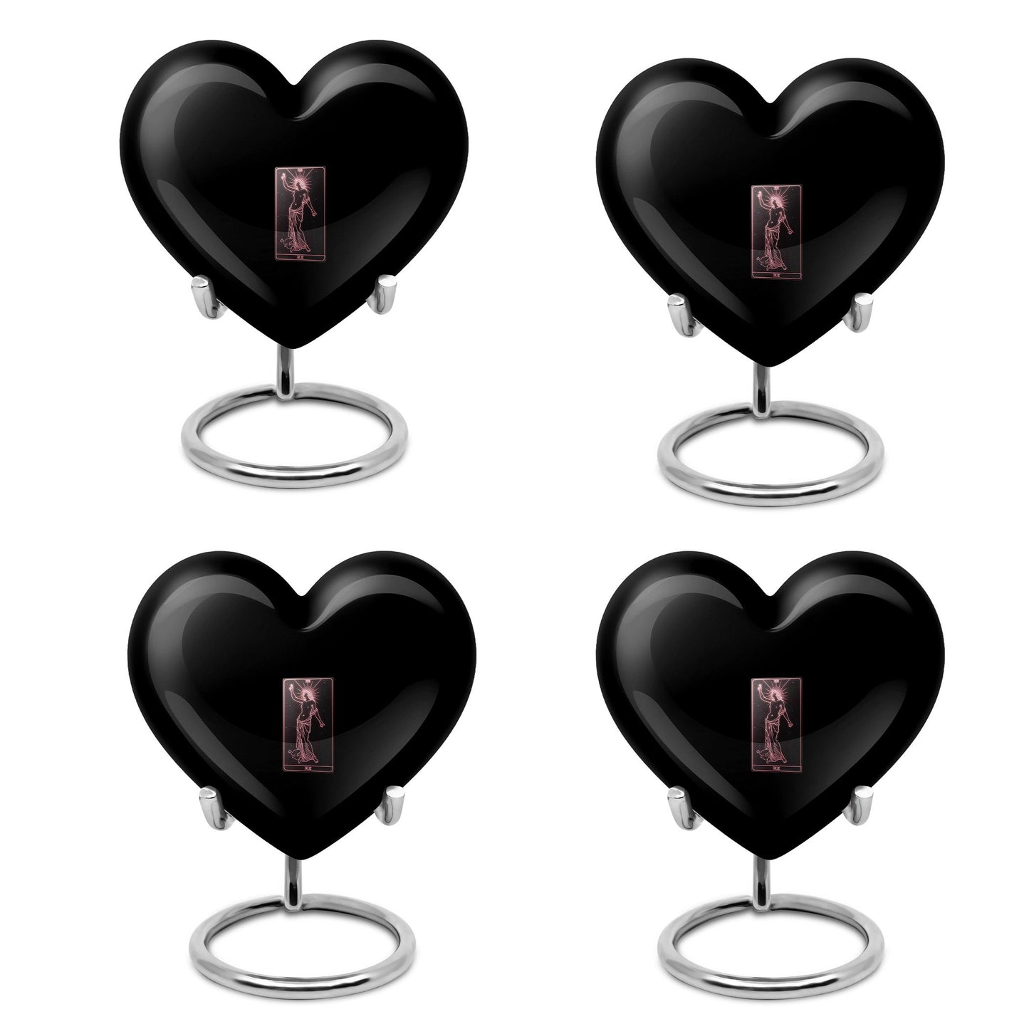 10-inch Tarot urn for ashes in abstract heart design, includes personalization and velvet pouch