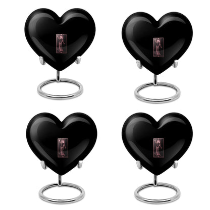 10-inch Tarot urn for ashes in abstract heart design, includes personalization and velvet pouch