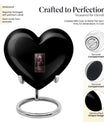10-inch Tarot urn for ashes in abstract heart design, includes personalization and velvet pouch