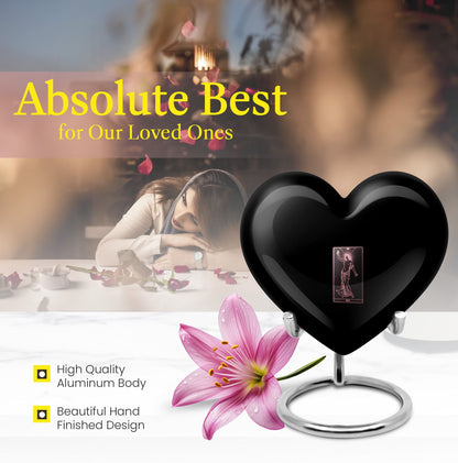 10-inch Tarot urn for ashes in abstract heart design, includes personalization and velvet pouch