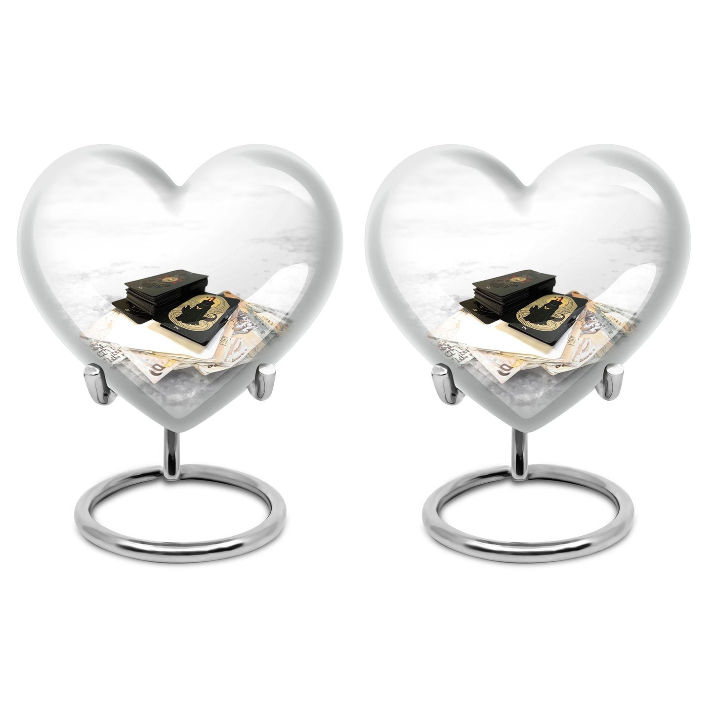Heart-themed Tarot Urn for human ashes