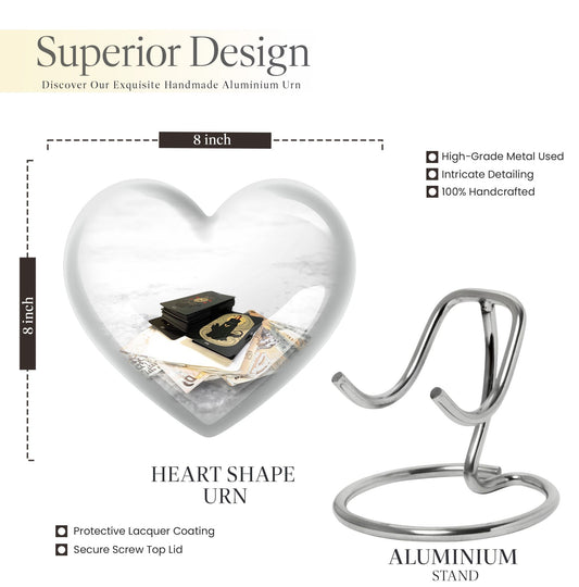 Heart-themed Tarot Urn for human ashes