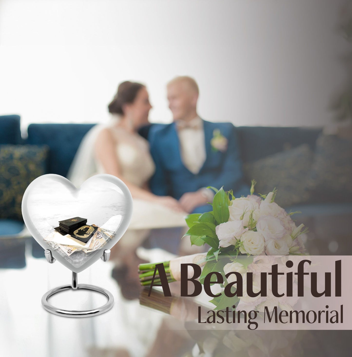 Heart-themed Tarot Urn for human ashes