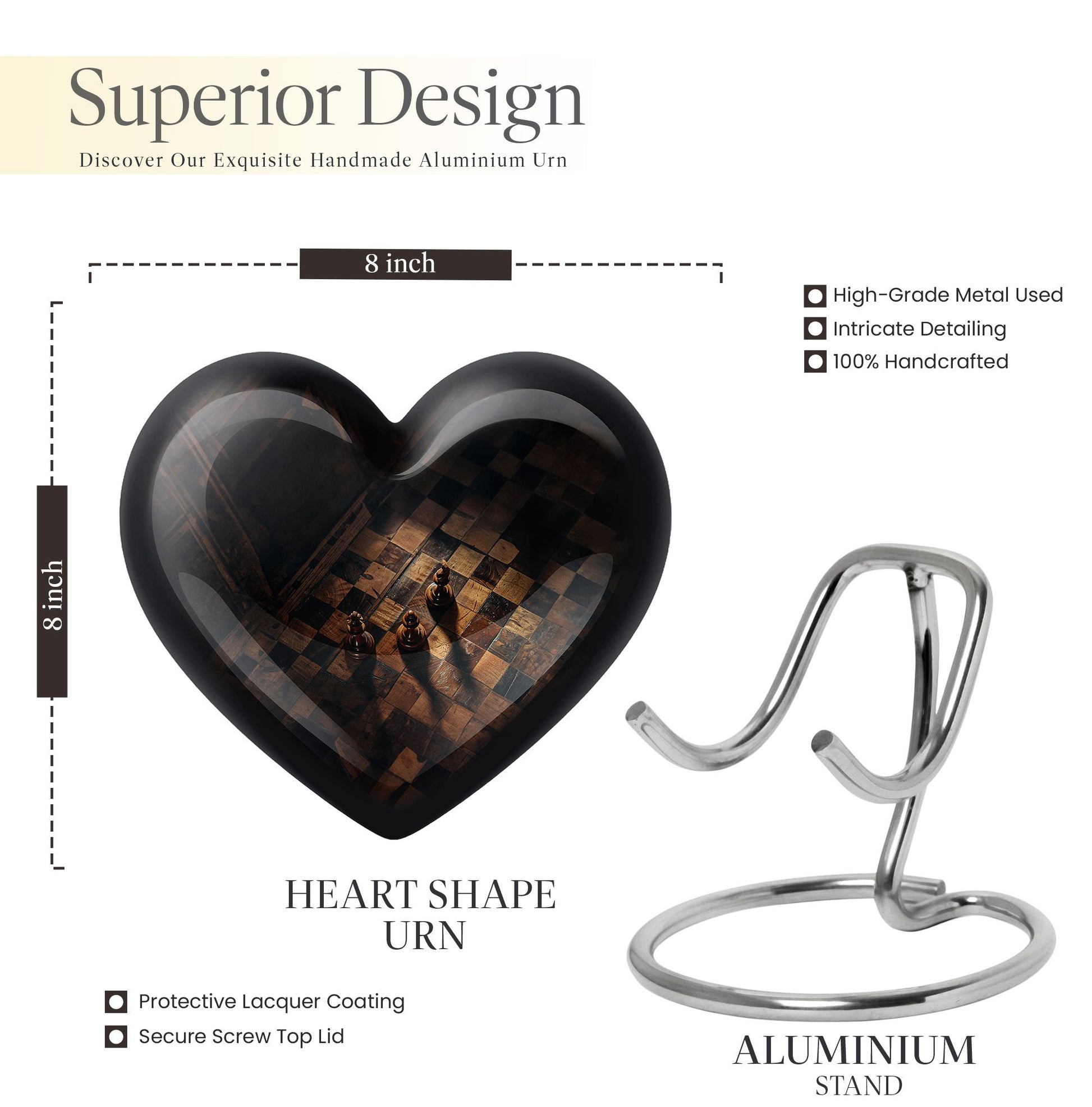 heart-shaped Chess Urn