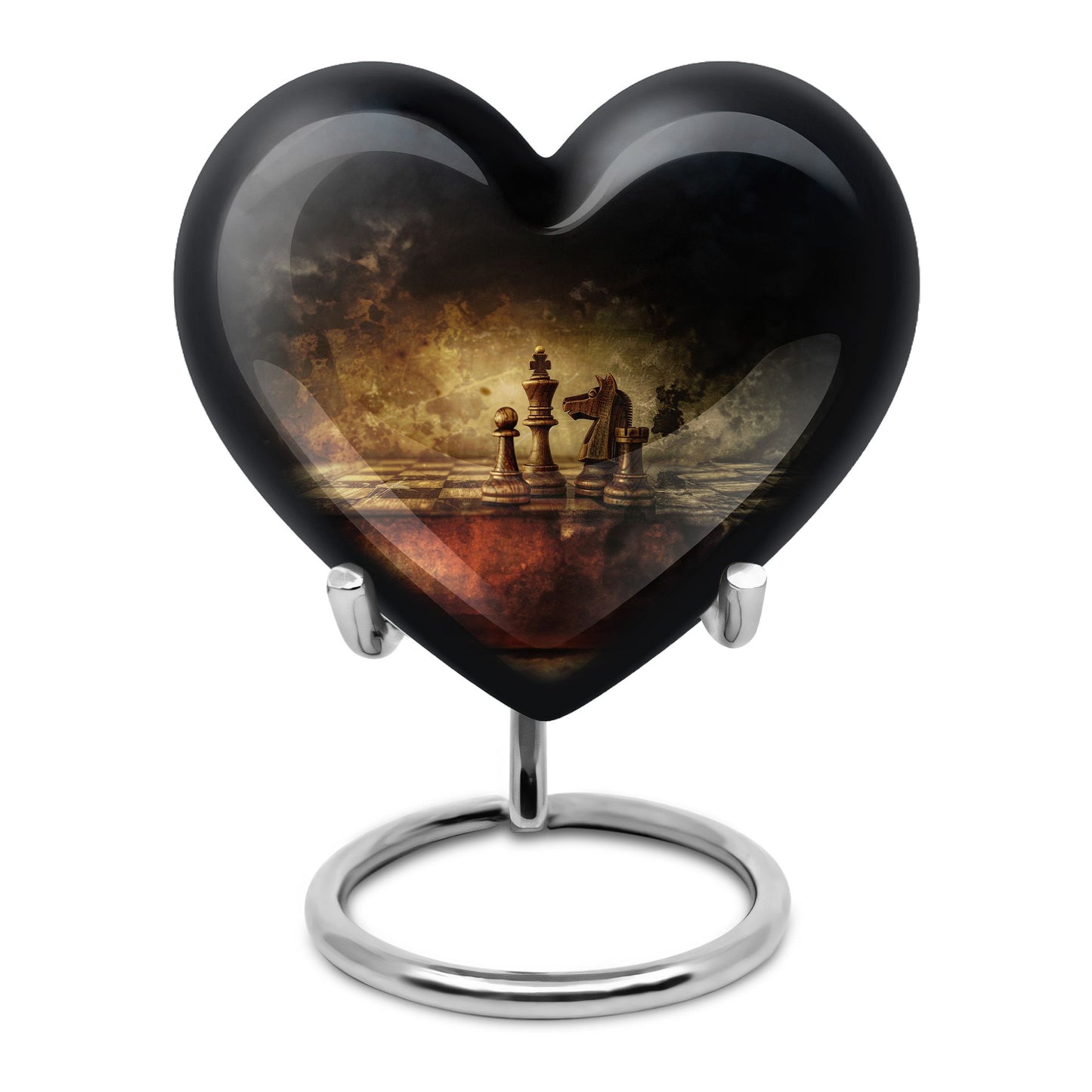 10-inch Heart shaped Chess Urn, 