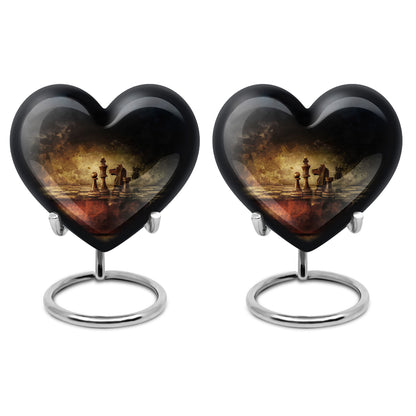 10-inch Heart shaped Chess Urn, 