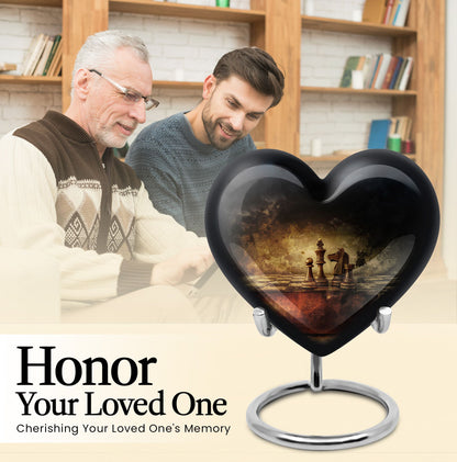 10-inch Heart shaped Chess Urn, 