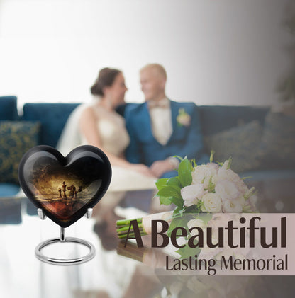 10-inch Heart shaped Chess Urn, 