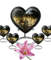 10 inch aluminium heart shaped Chess Urn, 
