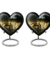 10 inch aluminium heart shaped Chess Urn, 