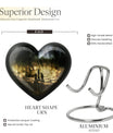 10 inch aluminium heart shaped Chess Urn, 