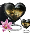 10 inch aluminium heart shaped Chess Urn, 