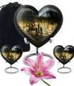 10 inch aluminium heart shaped Chess Urn, 