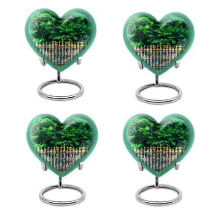 Elegant 10-inch Chess Urn with heart design for memorial ashes, includes velvet pouch