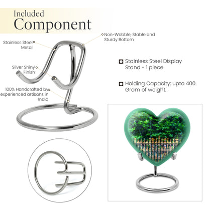 Elegant 10-inch Chess Urn with heart design for memorial ashes, includes velvet pouch