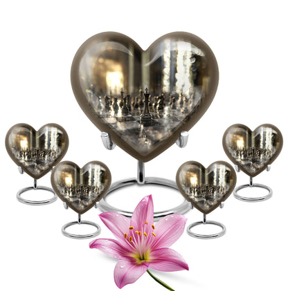 heart-shaped chess urn for ashes
