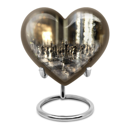 heart-shaped chess urn for ashes