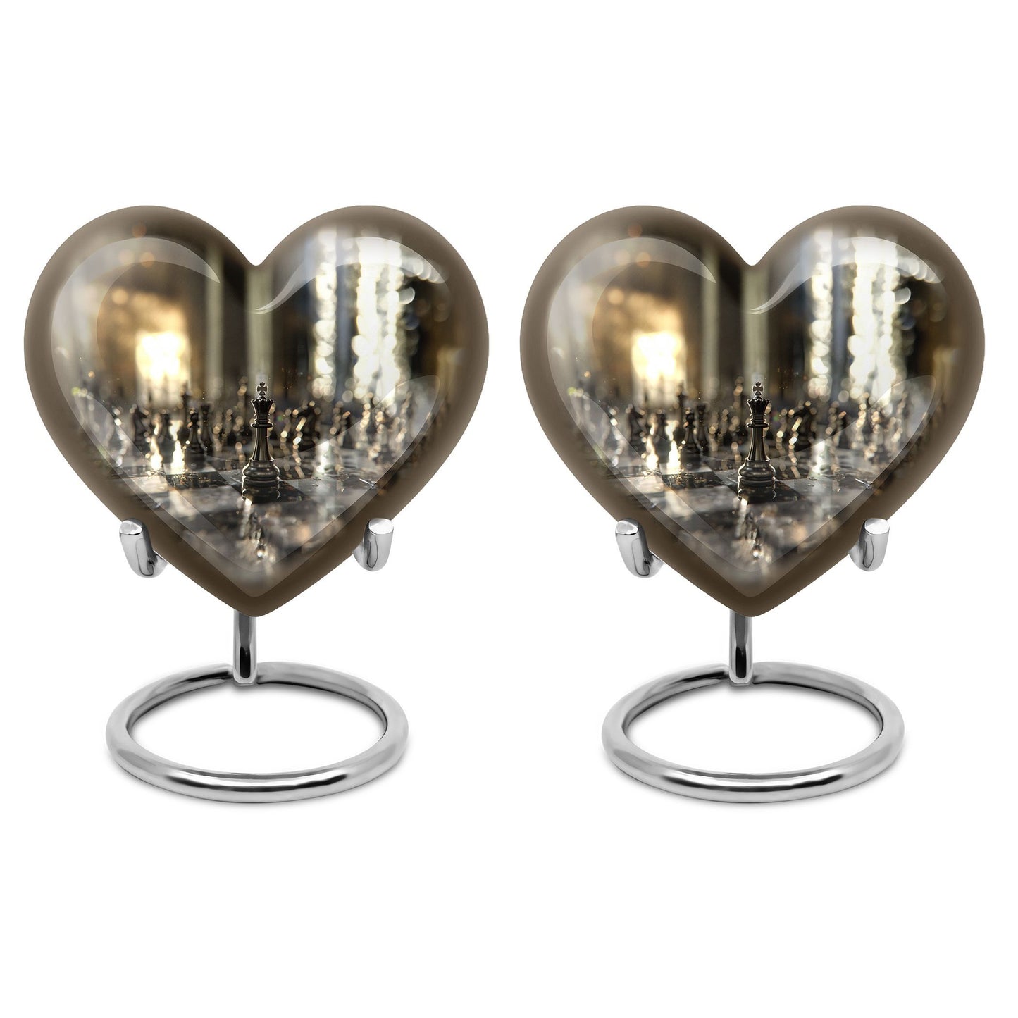 heart-shaped chess urn for ashes