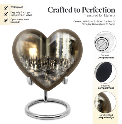 heart-shaped chess urn for ashes