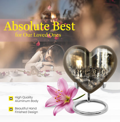 heart-shaped chess urn for ashes